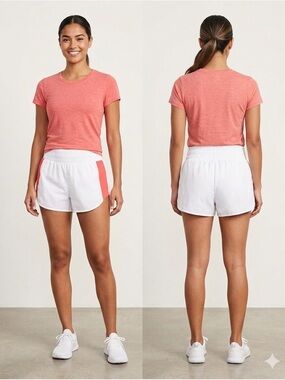 JoyLab NWT White Athletic Shorts w/ Pink Trim - Size L